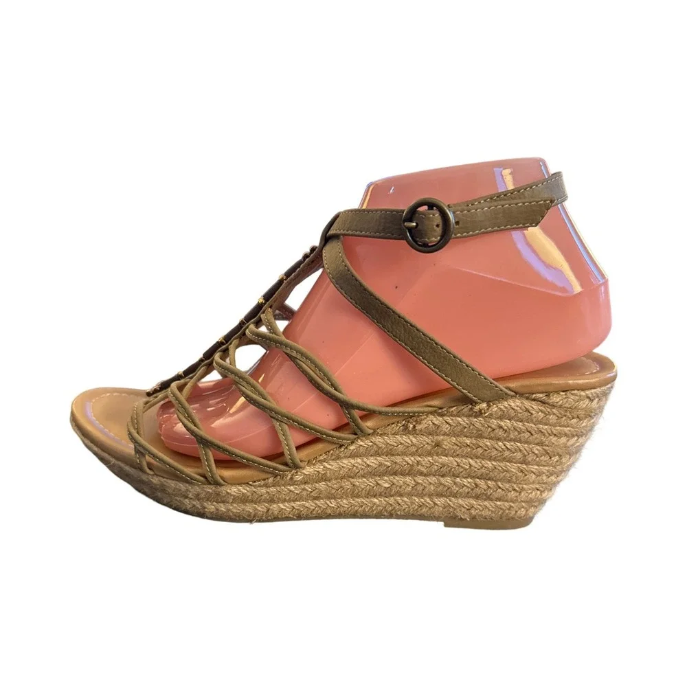 Minnetonka‎ Espadrille Wedge Sandals Size 10 Womens Open Toe Beaded Summer